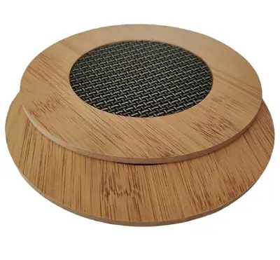 Picture of Round Shape Shape Heating Insulation Resistant Natural Bamboo Wooden Coaster Heat Table Ware Pad Place Mat for Hot Coffee, Bowl Tea Cup, Home - Multicolor