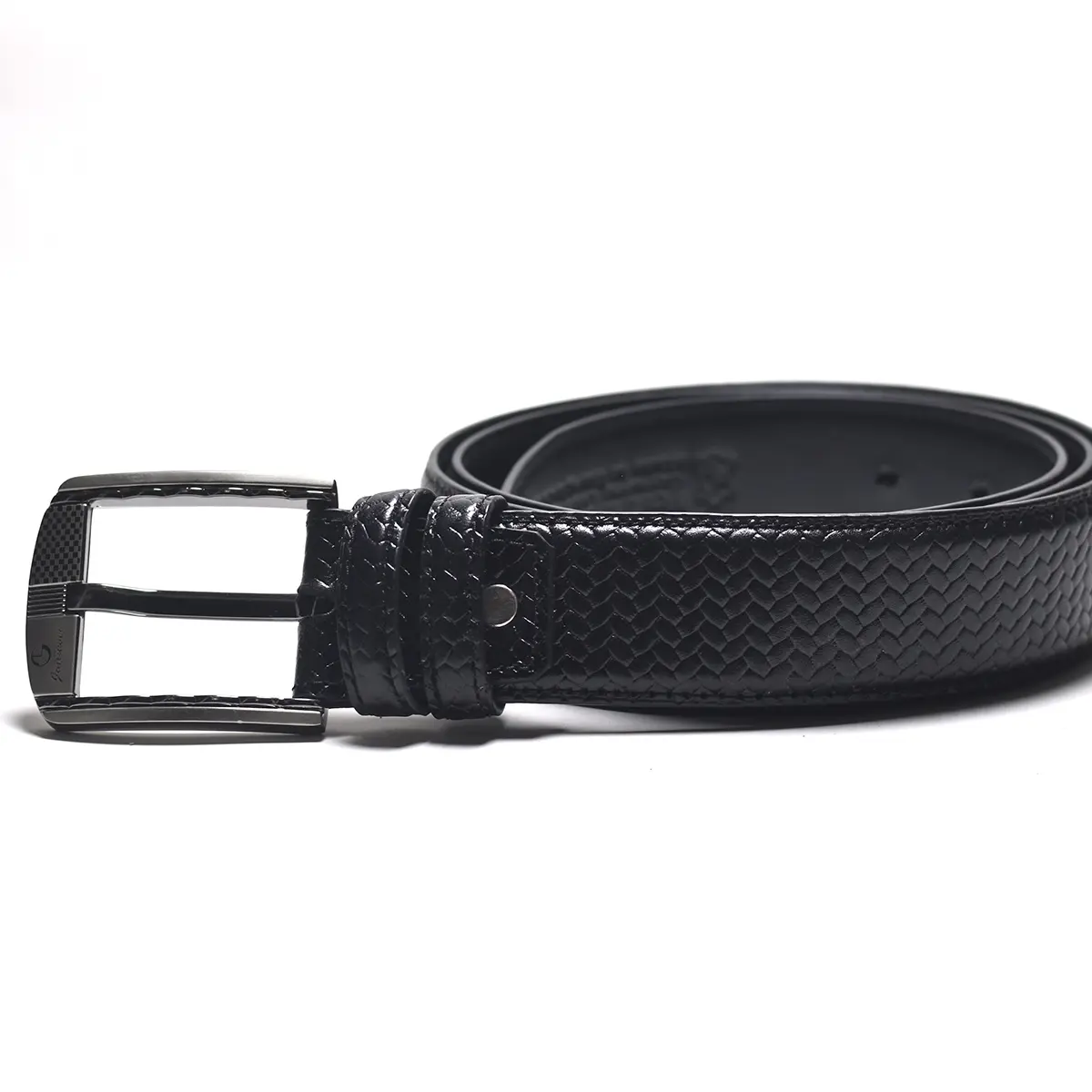 Picture of Pure Leather Belt for Man with Pati pattern Black - Black,One size fits all