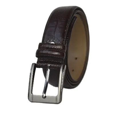 Picture of Pure Leather Belt for Man with crocodile pattern Brown - Brown,One size fits all