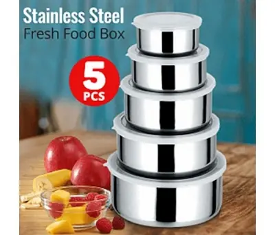 Picture of Protect Fresh Meal Box 5 Pieces High Quality Stainless Steel Ware Set Durable - Multicolor