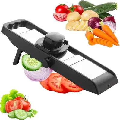 Picture of Premium Stainless Steel Slicer for Potato Multipurpose, Onion & Vegetable Chopper, 3 in 1 Adjustable, Cutter, Grater, Vegetable Slicer & Fruit Chopper for Kitchen, Smooth Cutting Chopper - Multicolor
