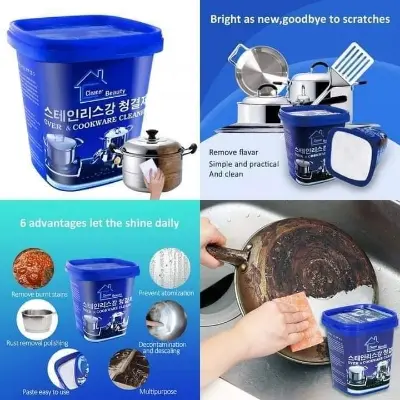 Picture of Powerful Stainless Steel Cookware Cleaning Paste Multi-purpose Household Kitchen Cleaner Washing Pot Bottom - Multicolor