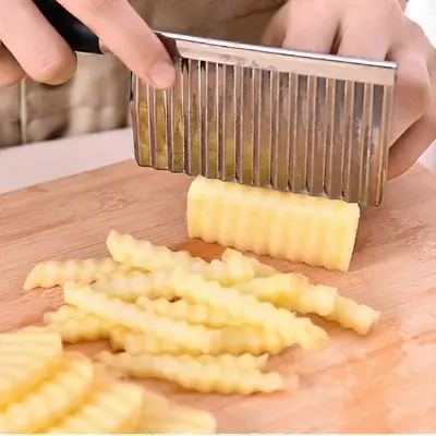Picture of Potato Wavy Slicing Cutter French Fries Cutter Vegetable - Multicolor