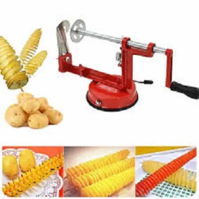 Picture of Potato Chips Maker Manual spiral potato chips twister slicer cutter tornado twist machine - Multicolor