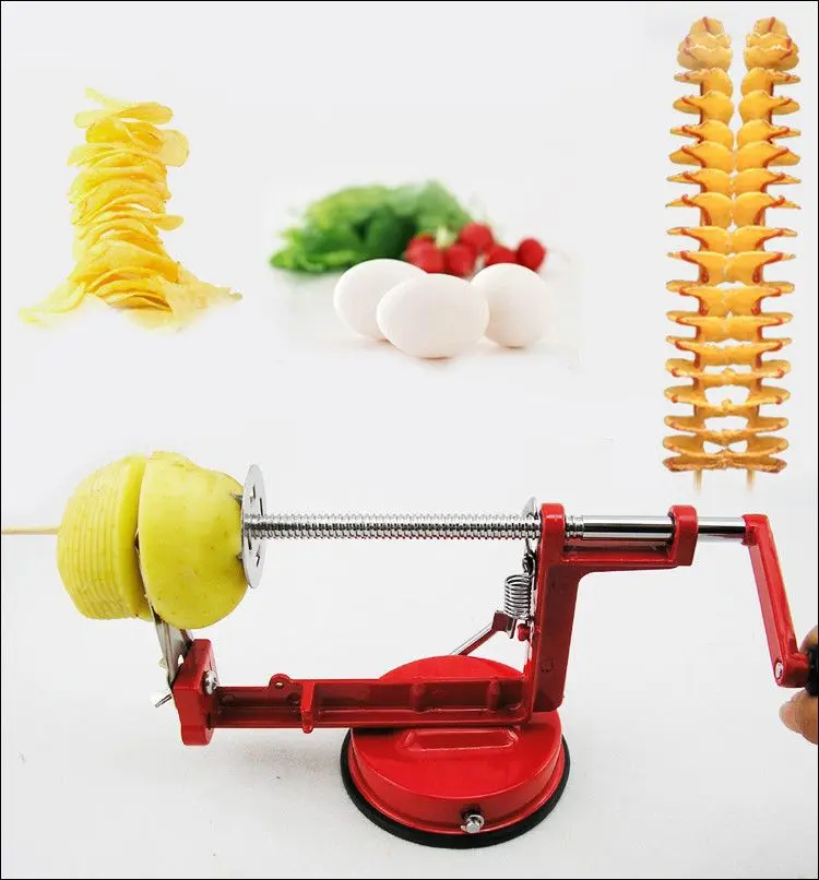 Picture of Potato Chips Maker Manual spiral potato chips twister slicer cutter tornado twist machine - Multicolor