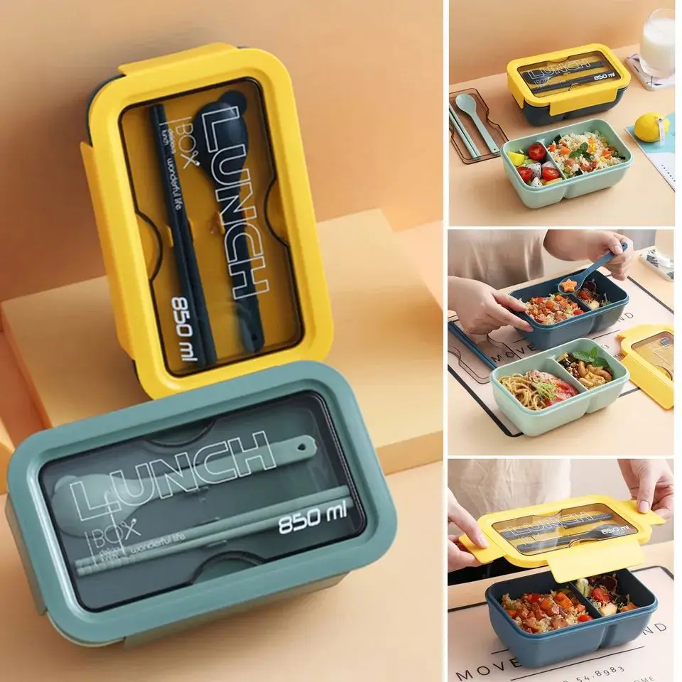 Picture of Portable Leak-Proof Lunch Box - 850ml Capacity, Eco-Friendly Design-Generous 850ml capacity-Comes in two parts - Multicolor