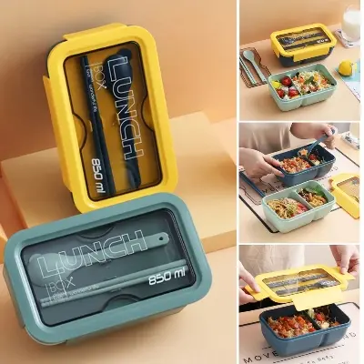 Picture of Portable Leak-Proof Lunch Box - 850ml Capacity, Eco-Friendly Design-Generous 850ml capacity-Comes in two parts - Multicolor