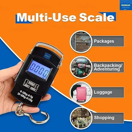 Picture of Portable Hook Weighing Machine Digital Type Manual Weight M/c 10 Kg-50Kg Temp Scale - Black
