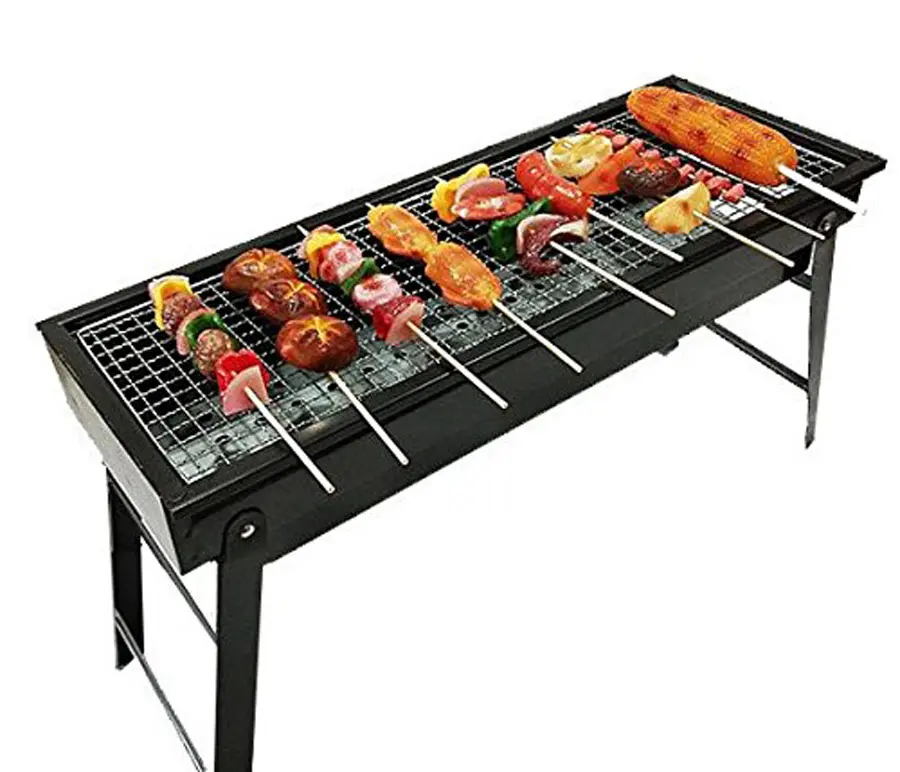 Picture of Portable BBQ Charcoal Barbecue Grill Machine - 24 Inch - Black - Black