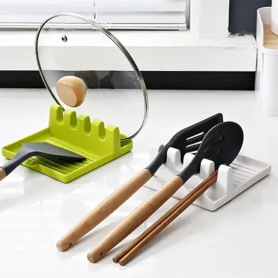 Picture of Plastic Spoon Rest Kitchen Organizer for Fork Spatula Rack Spoon Holder Stand - Multicolor