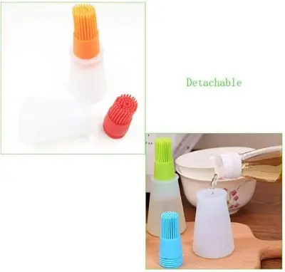 Picture of Oil Bottle with Silicone Brush Grill Barbecue Pastry Oil Sauce Bottle - Multicolor
