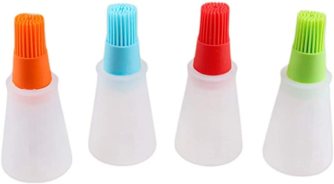 Picture of Oil Bottle with Silicone Brush Grill Barbecue Pastry Oil Sauce Bottle - Multicolor