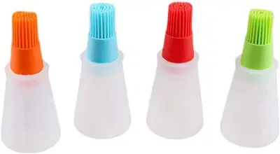 Picture of Oil Bottle with Silicone Brush Grill Barbecue Pastry Oil Sauce Bottle - Multicolor