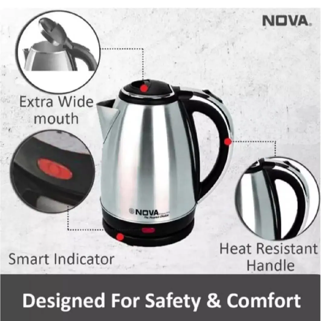 Picture of NOVA Electric Kettle 2 Liter for Make tea, coffee and Hot water - Electric Kettle - Electric Kettle - Silver