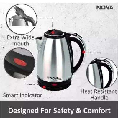 Picture of NOVA Electric Kettle 2 Liter for Make tea, coffee and Hot water - Electric Kettle - Electric Kettle - Silver