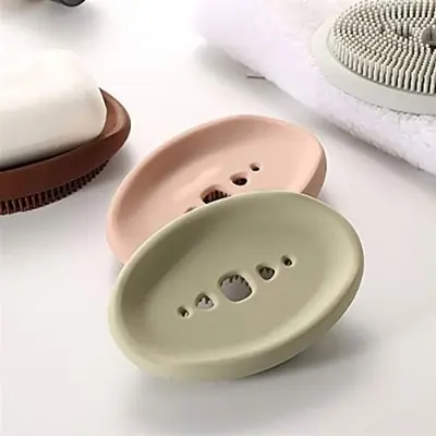 Picture of Multifunctional Silicone Soap Box With Brush Kitchen Bathroom Cleaning Brush Soap - Multicolor