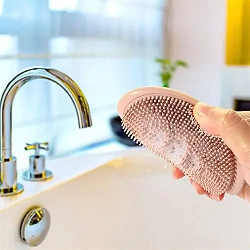 Picture of Multifunctional Silicone Soap Box With Brush Kitchen Bathroom Cleaning Brush Soap - Multicolor