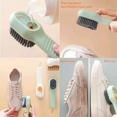 Picture of Multifunctional Scrubbing Brush, Press Cleaning Brush, Long Handle, brush - Multicolor