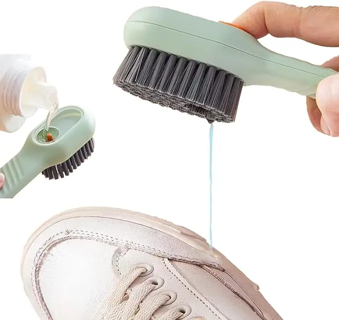 Picture of Multifunctional Scrubbing Brush, Press Cleaning Brush, Long Handle, brush - Multicolor