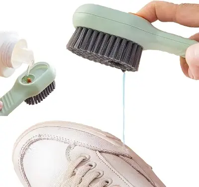 Picture of Multifunctional Scrubbing Brush, Press Cleaning Brush, Long Handle, brush - Multicolor