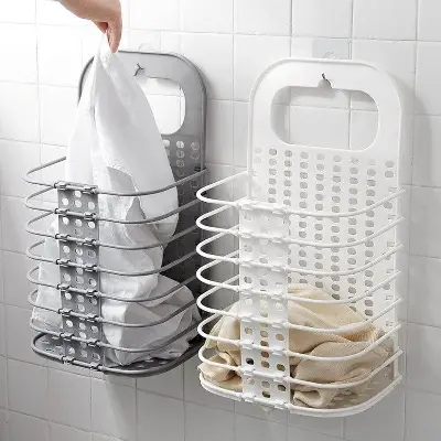 Picture of Multifunctional Folding Laundry Basket Dirty Clothes Storage Washing Bag Hamper Home Organizer Hanging Storage Basket