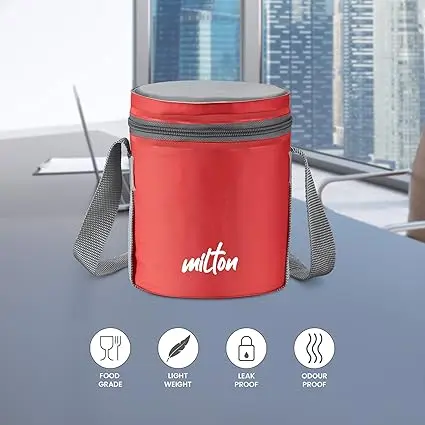 Picture of MILTON Softline Foodie Tiffin Insulated Lunch Box, Set of 3, (280 ml Each), Blue | Leak Proof | Microwave Safe - Multicolor