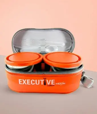 Picture of Milton Executive Lunch Box Soft Insulated Tiffin Box (2 SS Container,1 Microwave Safe Container) - Multicolor