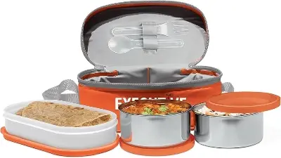 Picture of Milton Executive Lunch Box Soft Insulated Tiffin Box (2 SS Container,1 Microwave Safe Container) - Multicolor