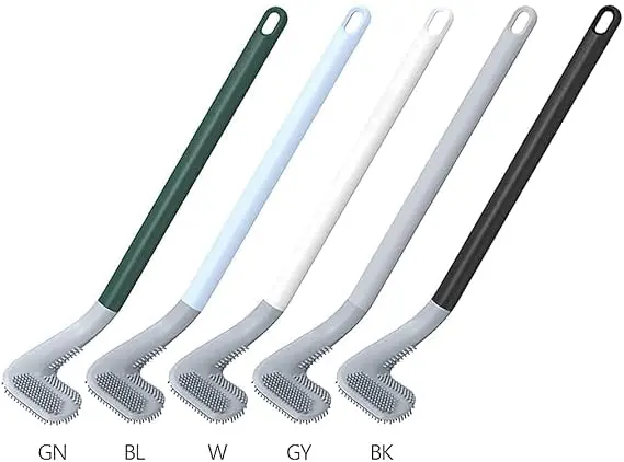 Picture of Long Handle Golf Brush Head Toilet Brush, Flexible Bendable Silicone Golf Toilet Bowl Cleaner Brush - Multicolor