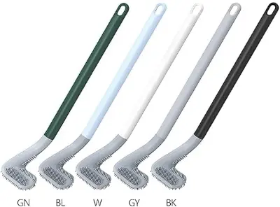 Picture of Long Handle Golf Brush Head Toilet Brush, Flexible Bendable Silicone Golf Toilet Bowl Cleaner Brush - Multicolor