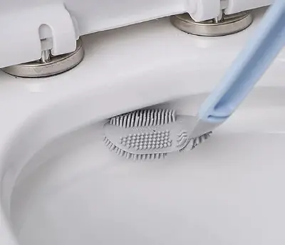 Picture of Long Handle Golf Brush Head Toilet Brush, Flexible Bendable Silicone Golf Toilet Bowl Cleaner Brush - Multicolor