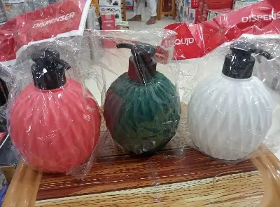 Picture of Liquid Soap Dispenser for Bathroom & Kitchen Sink - Multi-Use Hand Wash Gel Shampoo, Conditioner, Sanitizer Bottle - 400ml ABS Plastic - Multicolor