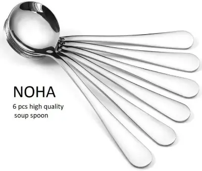 Picture of light Waight 6 pcs stainless steel sup spoon - Silver