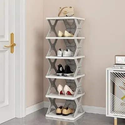 Picture of Large Size Multilayer Shoe Rack- 5 Layer Shoe Shelf Removable Shoe Cabinet With Extra X Stand (1pcs) - Multicolor