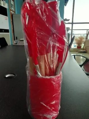 Picture of Kitchen Utensil Set, 12 Piece Silicone Cooking Spoon Set, Kitchen Utensils Silicone Cookware Set of 12 with Heat Resistant Wooden Holder, Non-Stick Cooking Set - Multicolor