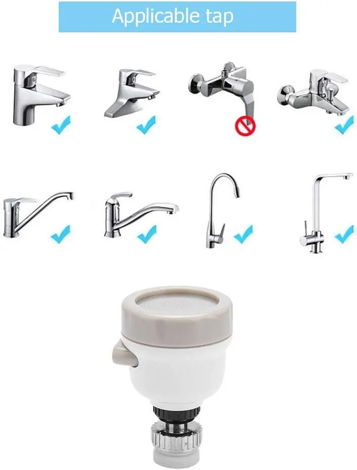 Picture of Kitchen Tap Head, 360° Rotatable ABS Faucet Spray Head Tap, Splash Filter - Multicolor