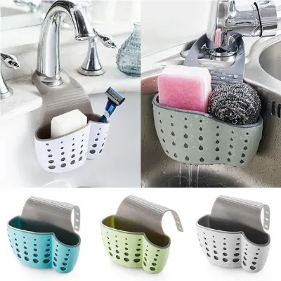 Picture of Kitchen Sink Sponge Holder Drain Basket Hanging Strainer Organizer Storage - Multicolor