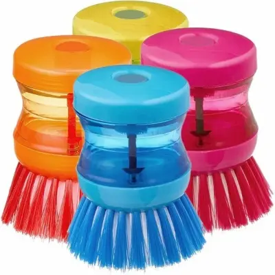 Picture of Kitchen Dispense Soap Water Dish Cleaning Brush - Multicolor