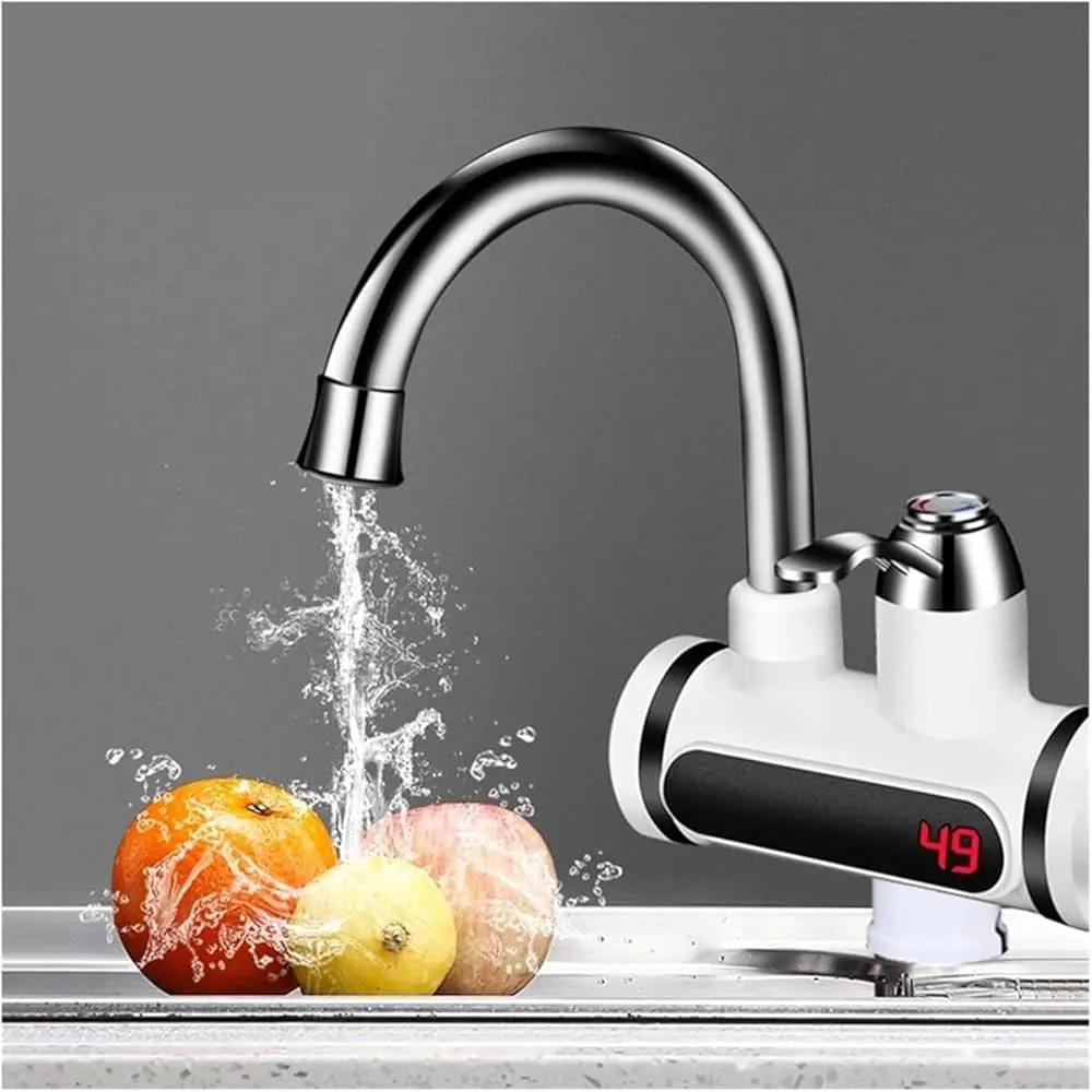 Picture of Instant Thankless Digital Electric Hot Water Tap For Any Wall Mount With Led Display - Multicolor