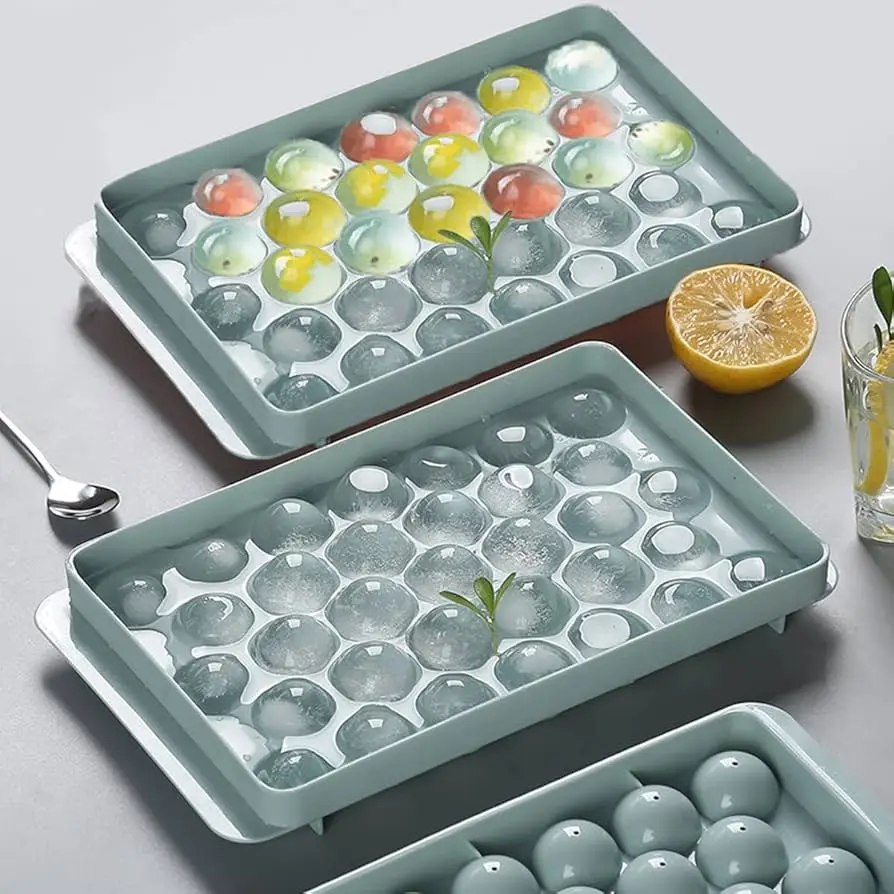 Picture of Ice Cube Tray Round Ice Ball Maker Mold Sphere Circle Ice Chilling Cocktail Whiskey Tea Coffee Ice Cube Mold - Multicolor