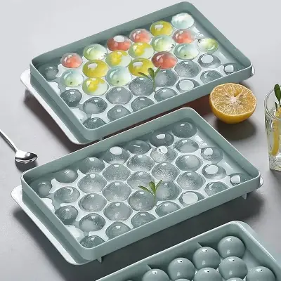 Picture of Ice Cube Tray Round Ice Ball Maker Mold Sphere Circle Ice Chilling Cocktail Whiskey Tea Coffee Ice Cube Mold - Multicolor