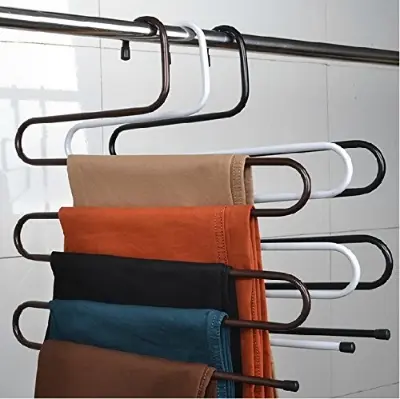 Picture of Hunger Metal Multi-fonction S Shape Clothes Closet Hangers Clothing Organizer - Multicolor