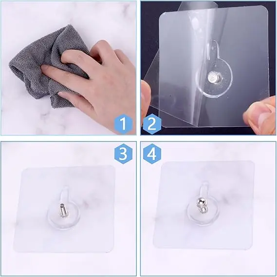 Picture of Hook Non-Marking Screw 10Pcs Punch-Free Wall Stickers Home Seamless Nail W Nut Cap - Multicolor