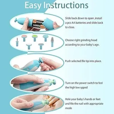 Picture of High Quality Electric Nail Trimmer Set for Newborn Baby | Baby Manicure Set - Multicolor