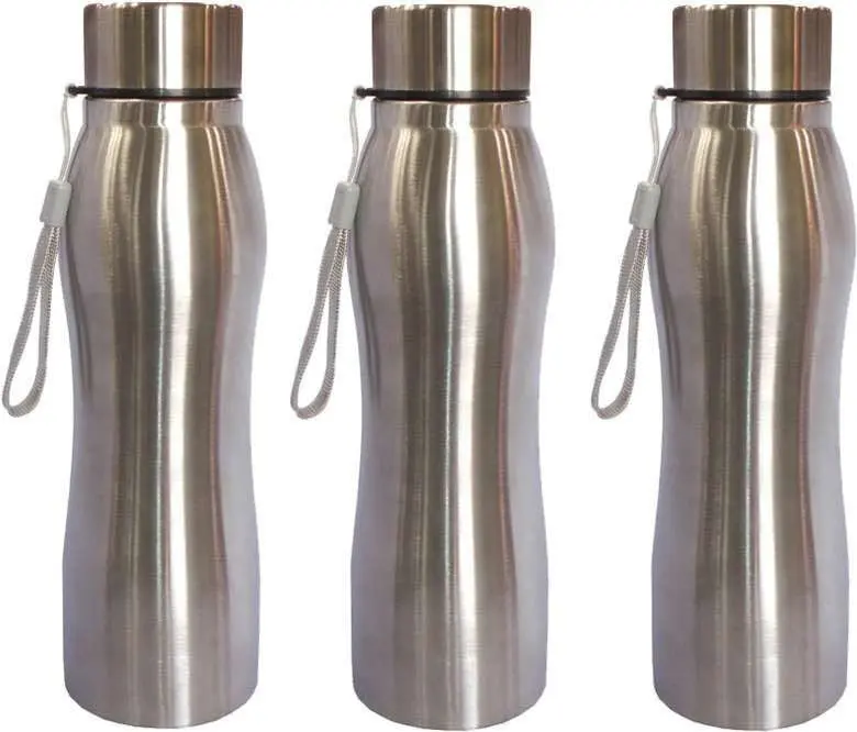 Picture of Helloworld 1 Pc 700Ml Stainless Steel Sports Water Bottle - Ideal For Sports Activities - On-The-Go Hydration - Silver