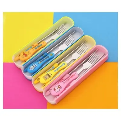 Picture of Hello Kitty Kawaii Cartoon Stainless Steel Children's Cutlery Three-Piece Set Sanrioed Anime Girl Heart Spoon