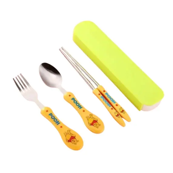 Picture of Hello Kitty Kawaii Cartoon Stainless Steel Children's Cutlery Three-Piece Set Sanrioed Anime Girl Heart Spoon