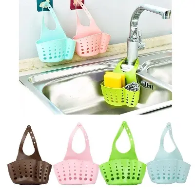 Picture of Hanging Drain Bag Portable Kitchen For Home Bath Storage Basket Sink Rack Convenient Household Holder 1 Piece