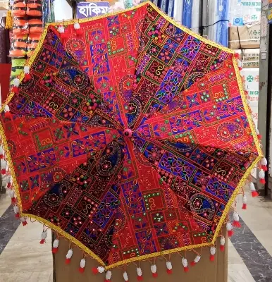 Picture of Handmade Sun Shade Garden Umbrellas-Embriodery Umbrella for Garden Table, Umbrella Outdoor Garden, Umbrellas - Multicolor