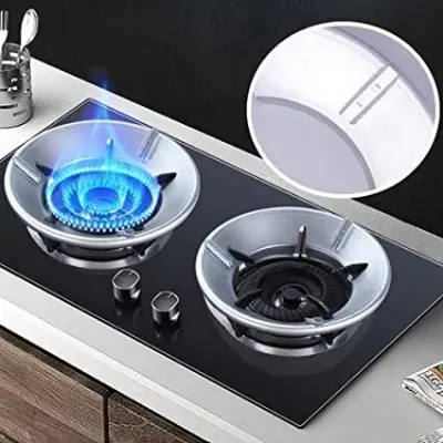 Picture of Gas Stove Cover Windproof Energy Saving High Efficiency Heat Insulator Pot Rack Holder Wind Gas Burner - Silver
